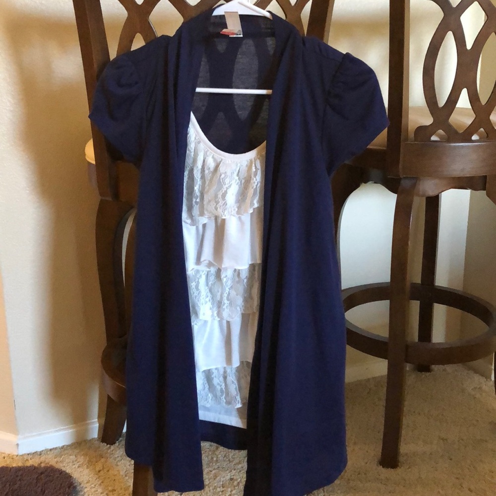 No boundaries shirt with cardigan